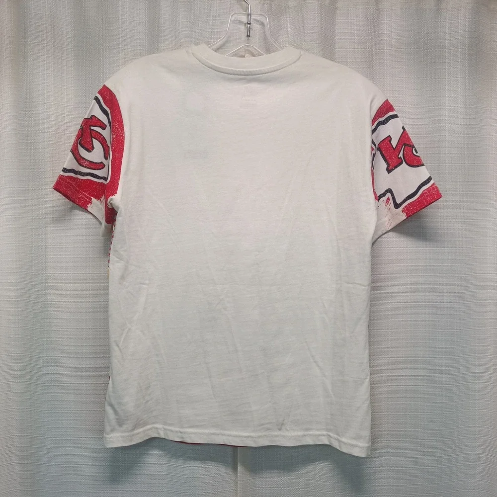 NFL Kansas City Chiefs Kids White Graphic T-Shirt Make Noise Tee Size M 10/12